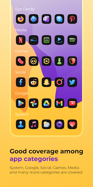 Selene Noir: Dark Icon Pack Screenshot 3