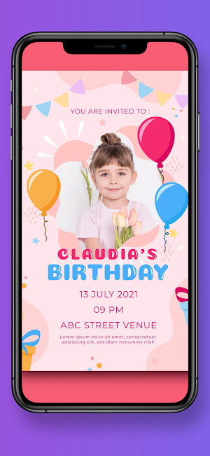 Birthday invitation maker Screenshot 0