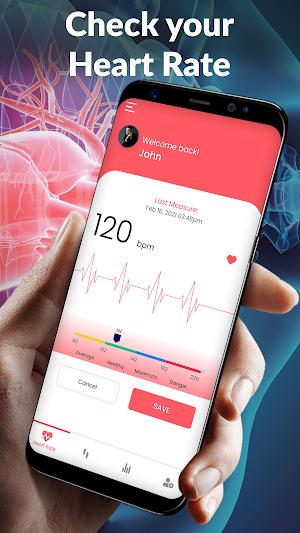 Heart Rate Monitor: Step Counter & Pulse Checker Screenshot 0