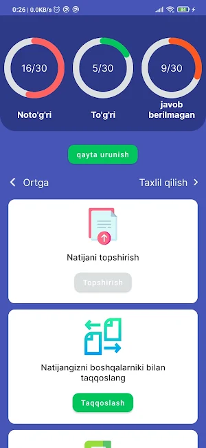 Ingliz tilidan testlar, DTM savollari Screenshot 2