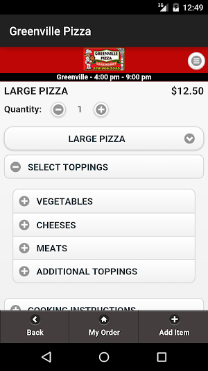 Greenville Pizza Screenshot 1