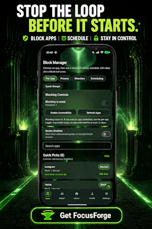 FocusForge: Site & App Blocker Screenshot 1