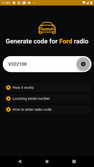 Ford Radio Code Calculator Screenshot 2