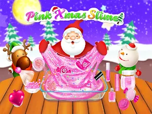 Pink Christmas Makeup Slime Screenshot 3