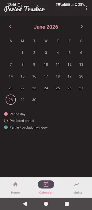 Period Tracker Screenshot 1