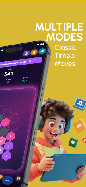Tri Merge Cascade: Hex Puzzle Screenshot 1