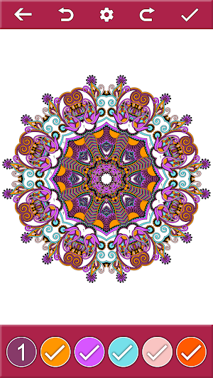 Mandala Colors by Number Book Screenshot 2