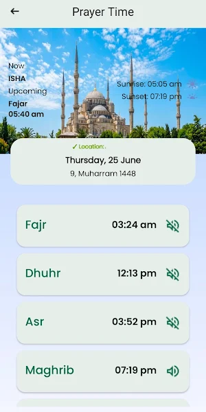 Islamic Prayer Times & Qibla Screenshot 2