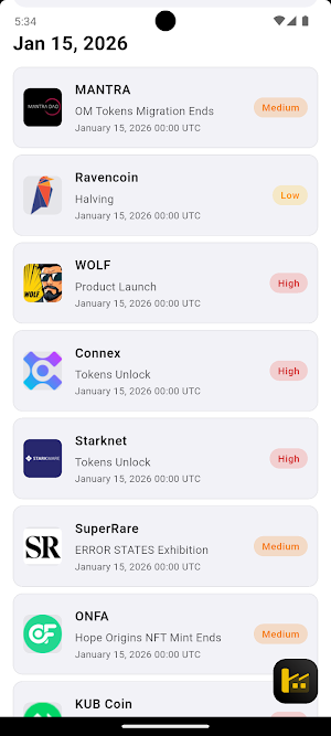 Crypto Calendar & Alarm Screenshot 2