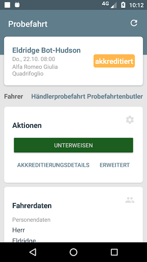 Probefahrtenbutler Screenshot 2