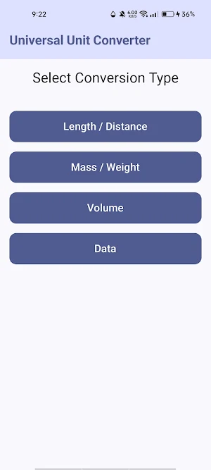 Universal Unit Converter Screenshot 0