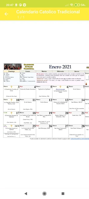 Calendario Litúrgico Católico Tradicional 2021 Screenshot 3