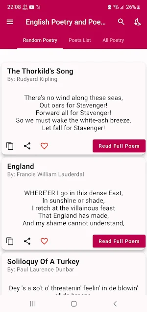 Offline Poems Poetry * English Screenshot 0