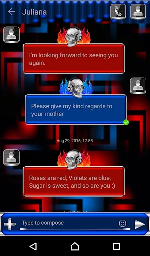 Skull on Fire Go SMS theme Screenshot 1