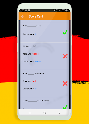 Test Deutsch Grammatik A1 A2 B Screenshot 3