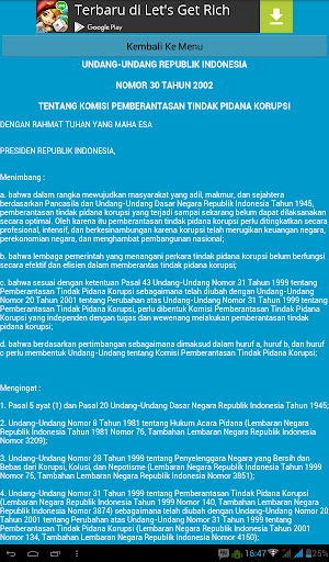 Undang2 Pemberantasan Korupsi Screenshot 2