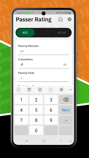 DraftKings Football Calculator Screenshot 2