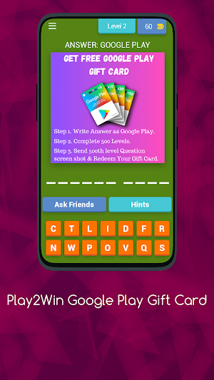 Play2Win Google Play Gift Card Screenshot 2