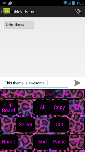 Keyboard Theme Leopard Pink Screenshot 2