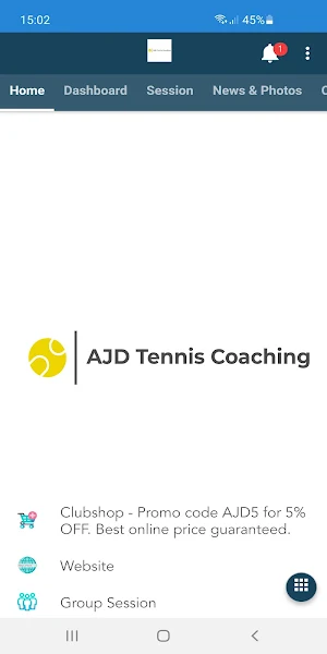 AJD Tennis Coaching Screenshot 1