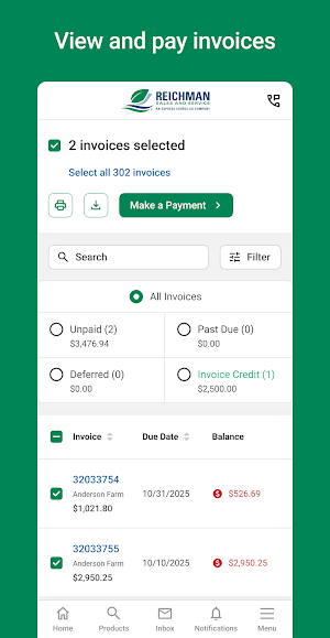 Reichman Sales Customer Portal Screenshot 1