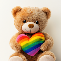 Rainbow Heart Teddy Bear Theme
