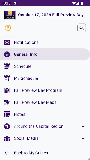 UAlbany Events Screenshot 2