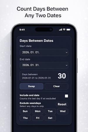 Days Between Dates Calculator Screenshot 0