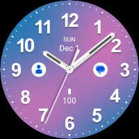 Casual Blue Pink Watch Face