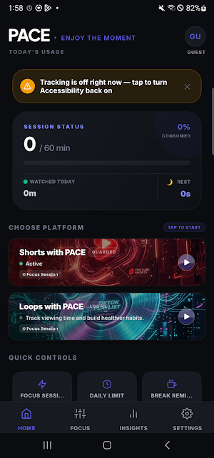 PACE - Shorts Auto Scroll Screenshot 0