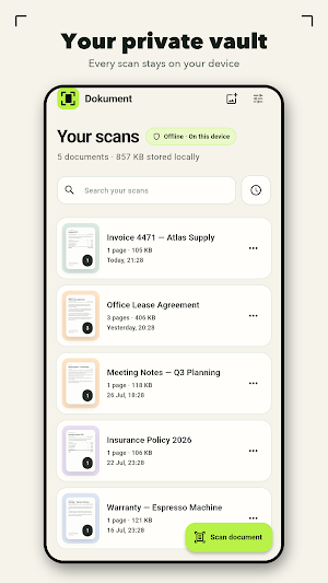 Dokument: Private PDF Scanner Screenshot 0