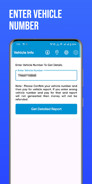 Vehicle Information App Screenshot 0