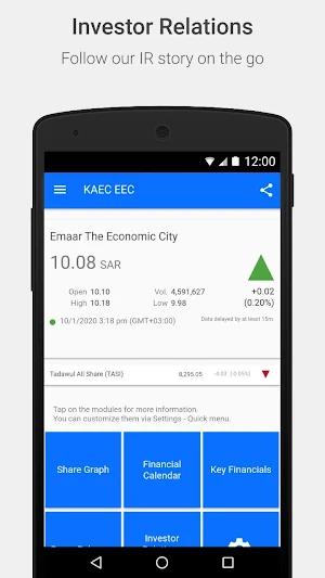 KAEC Investor Relations Screenshot 0