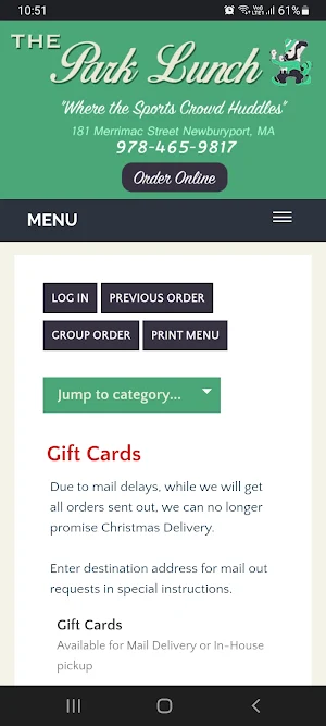 Park Lunch Screenshot 1