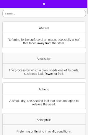 Botany Dictionary App Screenshot 1