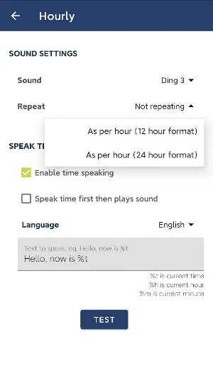 Mindfulness Chime: Hourly chime & Speaking clock Screenshot 3