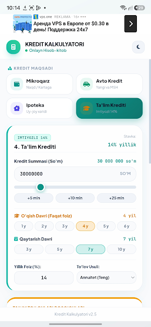 Kredit Kalkulyator Screenshot 2