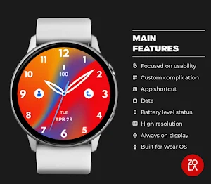 Vivid Red Deluxe Watch Face Screenshot 1