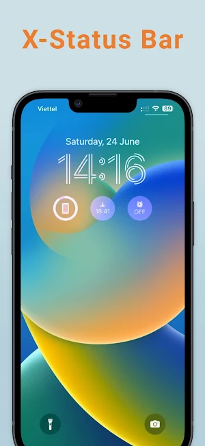 iCenter iOS 16: X - Status Bar Screenshot 1