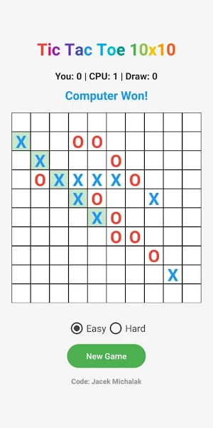 Tic Tac Toe 5 in a Row (10x10) Screenshot 2