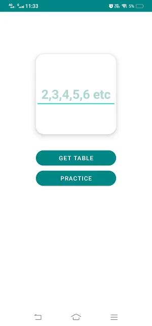 Unlimited Math Tables Screenshot 1