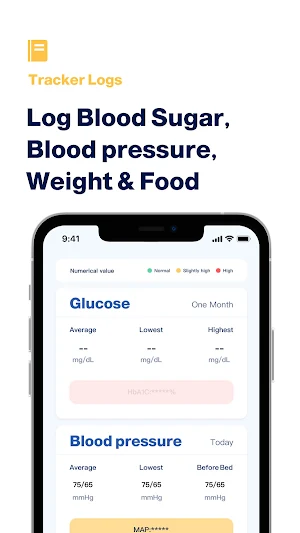 Diabetes App - Blood Sugar Log Screenshot 1