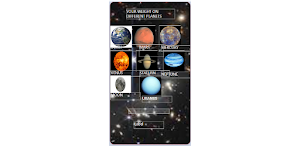 Weight on solar planets Screenshot 1