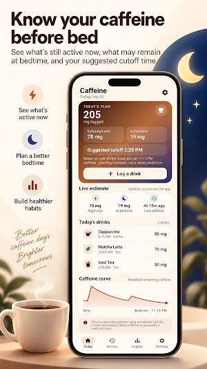Caffeine Tracker: Sleep Cutoff Screenshot 0