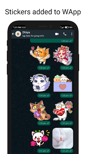 600+ Cute Cat Stickers Screenshot 2
