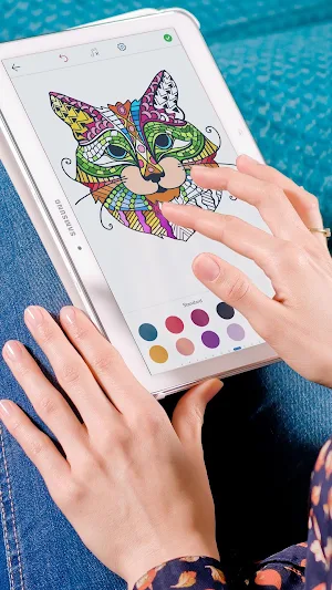 Cat Coloring Pages for Adults Screenshot 0