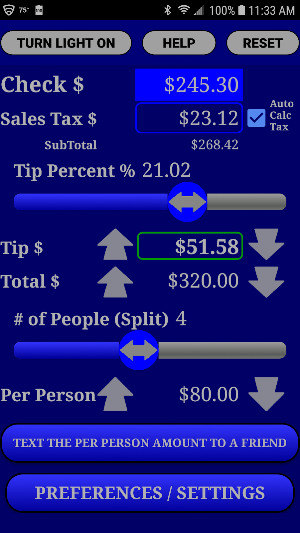 Restaurant Tip & Split Calculator Pro Screenshot 3