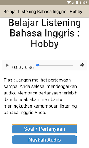 Belajar Listening Bahasa Inggris Screenshot 1