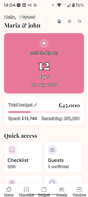 Wedding Planner & Organizer Screenshot 0