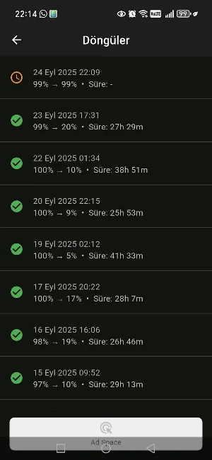 Batarya Döngü Takip Screenshot 3